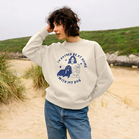 At Home With My Dog Oversized Jumper