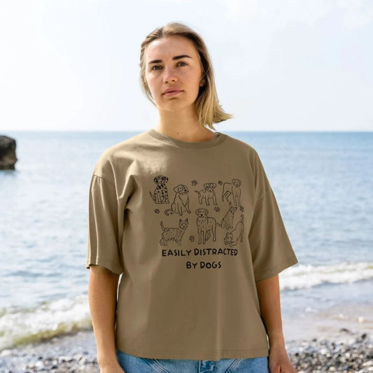Easily Distracted by Dogs Oversized T-Shirt