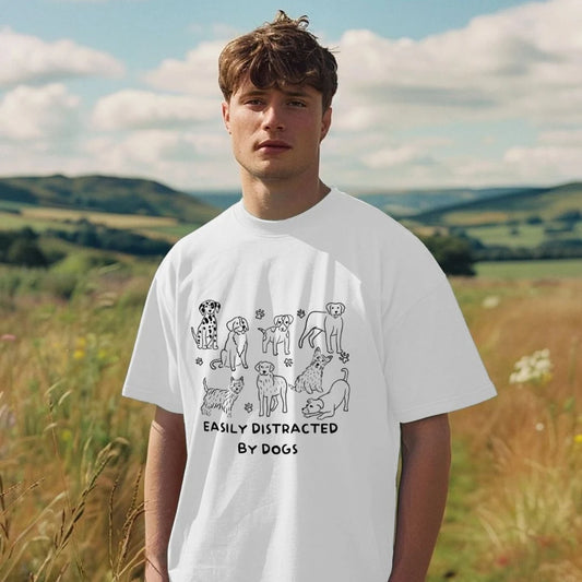 Oversized Easily Distracted by Dogs T-shirt