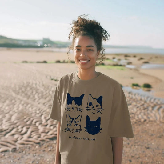 Un Deux Trois Cat Oversized T-Shirt